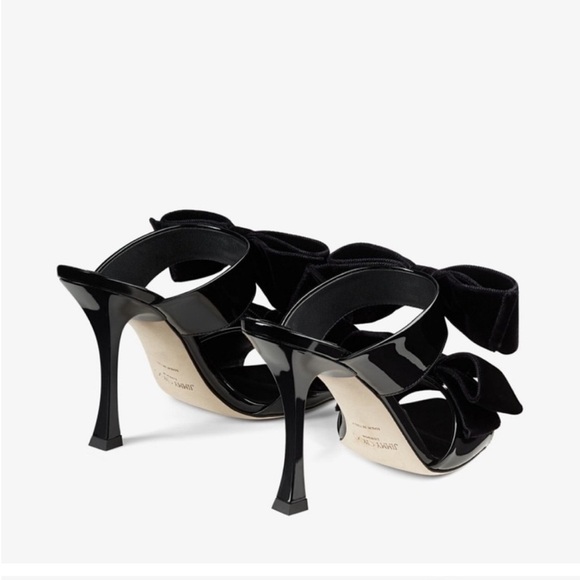 Jimmy Choo Flaca 100mm Velvet Bow Heels - Picture 2 of 9